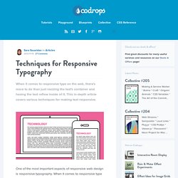 Techniques for Responsive Typography