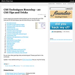 CSS Techniques Roundup - 20 CSS Tips &amp; Tricks