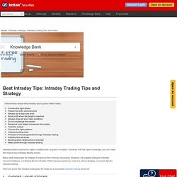Free Intraday Tips, Tricks and Intraday Trading techniques