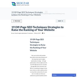 19 Off-Page SEO Techniques Strategies - A Complete Guide