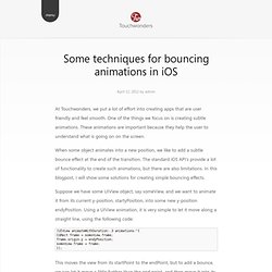 Some techniques for bouncing animations in iOS