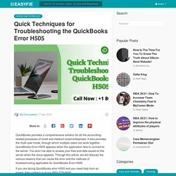 Quick Techniques for Troubleshooting the QuickBooks Error H505