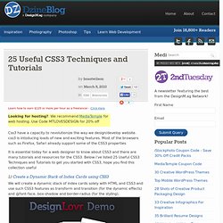 25 Useful CSS3 Techniques and Tutorials at DzineBlog