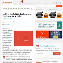 50 New Useful CSS Techniques, Tools and Tutorials - Smashing Mag