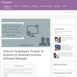 5 Secret Techniques To How To Remove Or Uninstall Acresso Software Manager.