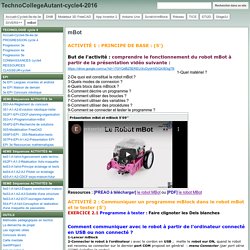 mBot - TechnoCollegeAutant-cycle4-2016
