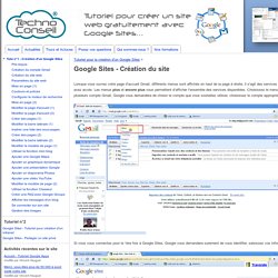 Google Sites - Création du site - Tutoriels Google Sites par TechnoConseil - Créer un site web gratuitement