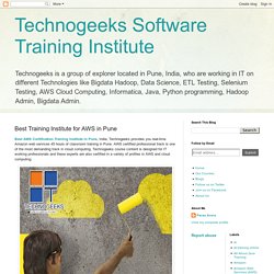 Technogeeks Software Training Institute: Best Training Institute for AWS in Pune