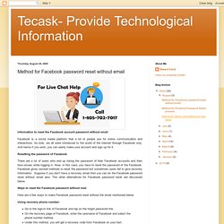 Method for Facebook password reset without email