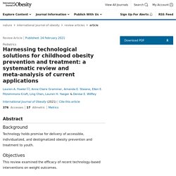 Harnessing technological solutions for childhood obesity prevention and treatment: a systematic review and meta-analysis of current applications
