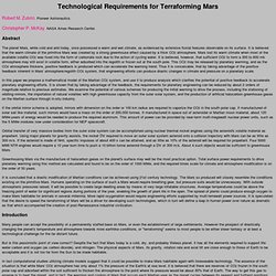 Technological Requirements for Terraforming Mars