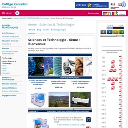 Sciences et Technologie - 6ème : Bienvenue - 6ème - Sciences & Technologie - COLLEGE MARCILLAC VALLON