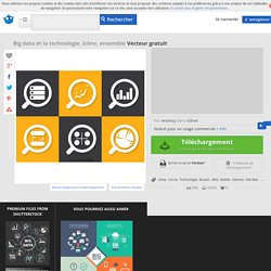 Big data et la technologie, icône, ensemble