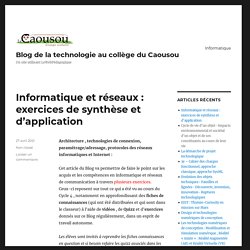 Blog de la technologie au collège du Caousou – Un site utilisant LeWebPédagogique