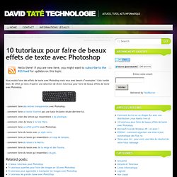 10 tutoriaux pour faire de beaux effets de texte avec Photoshop