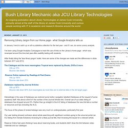 JCU Library Technologies: Removing Library Jargon from our Home page - what Google Analytics tells us