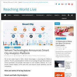 Vehant Technologies Announces Smart City Analytics Platform