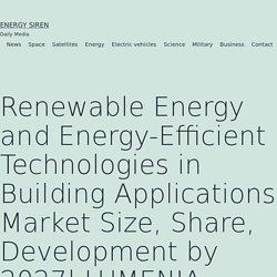 Renewable Energy and Energy-Efficient Technologies in Building Applications Market Size, Share, Development by 2027