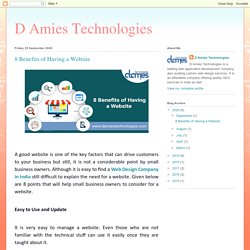 D Amies Technologies: 8 Benefits of Having a Website