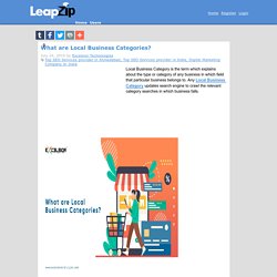Excelsior Technologies's blog: What are Local Business Categories?