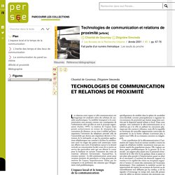 Technologies de communication et relations de proximité