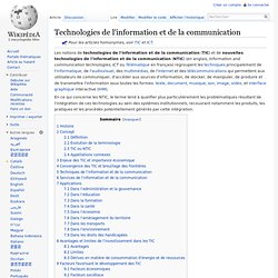 Technologies de l'information et de la communication