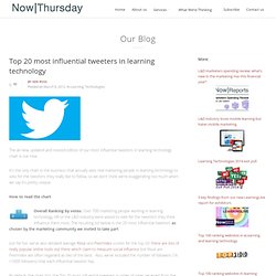 Top 20 most influential tweeters in eLearning, training and HR « Learning Technologies « B2B marketing for tech companies in learning, sports, online security & ID