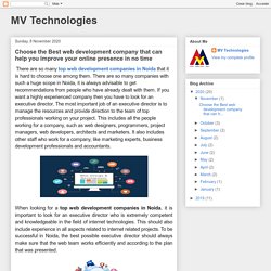 MV Technologies: Choose the Best web development company that can help you improve your online presence in no time