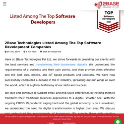 2Base Technologies Listed Among The Top Software Development Companies