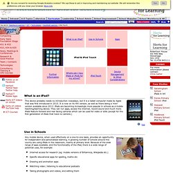 ICT - Technologies - Handheld Learning - iPod Touch