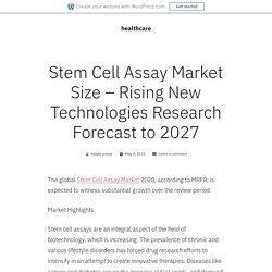 Stem Cell Assay Market Size – Rising New Technologies Research Forecast to 2027 – healthcare