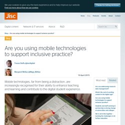 Are you using mobile technologies to support inclusive practice?