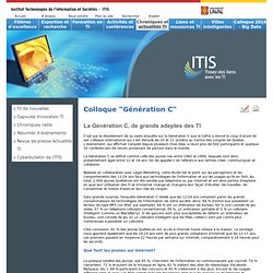 Institut Technologies de l'information et Sociétés - Colloque "Génération C"