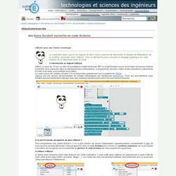 technologies et sciences des ingénieurs - des blocs Scratch convertis en code Arduino