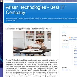 Arisen Technologies - Best IT Company: Maintenance & Support Services – Best IT Company - Arisen