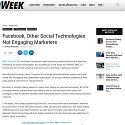 Facebook, Other Social Technologies Not Engaging Marketers