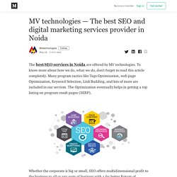 MV technologies — The best SEO and digital marketing services provider in Noida