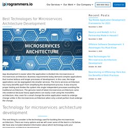 Technologies for Microservices Architecture Development