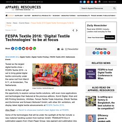 FESPA Textile 2016: ‘Digital Textile Technologies’ to be at focus