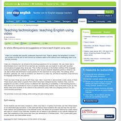 Teaching technologies: teaching English using video