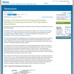 Gartner's 2015 Hype Cycle for Emerging Technologies Identifies the Computing Innovations That Organizations Should Monitor