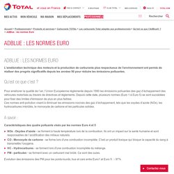 Technologies SCR et normes AdBlue pour les professionnels - Total.fr