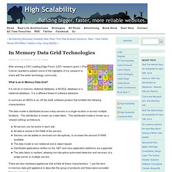 In Memory Data Grid Technologies