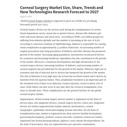 Corneal Surgery Market Size, Share, Trends and New Technologies Research Forecast to 2027 – Telegraph