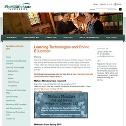 Learning Technologies and Online Education - Plymouth State University