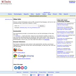 Web technologies used by a site - Site Info