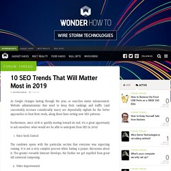 10 SEO Trends That Will Matter Most in 2019 « Wire Storm Technologies