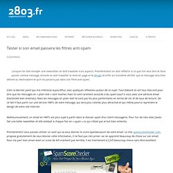 Tester si son email passera les filtres anti-spam