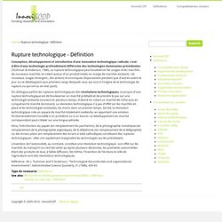 Rupture technologique - Définition