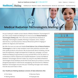 Medical Radiation Technologists Mailing List